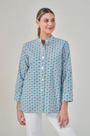 Mandarin Collar Printed Tunic