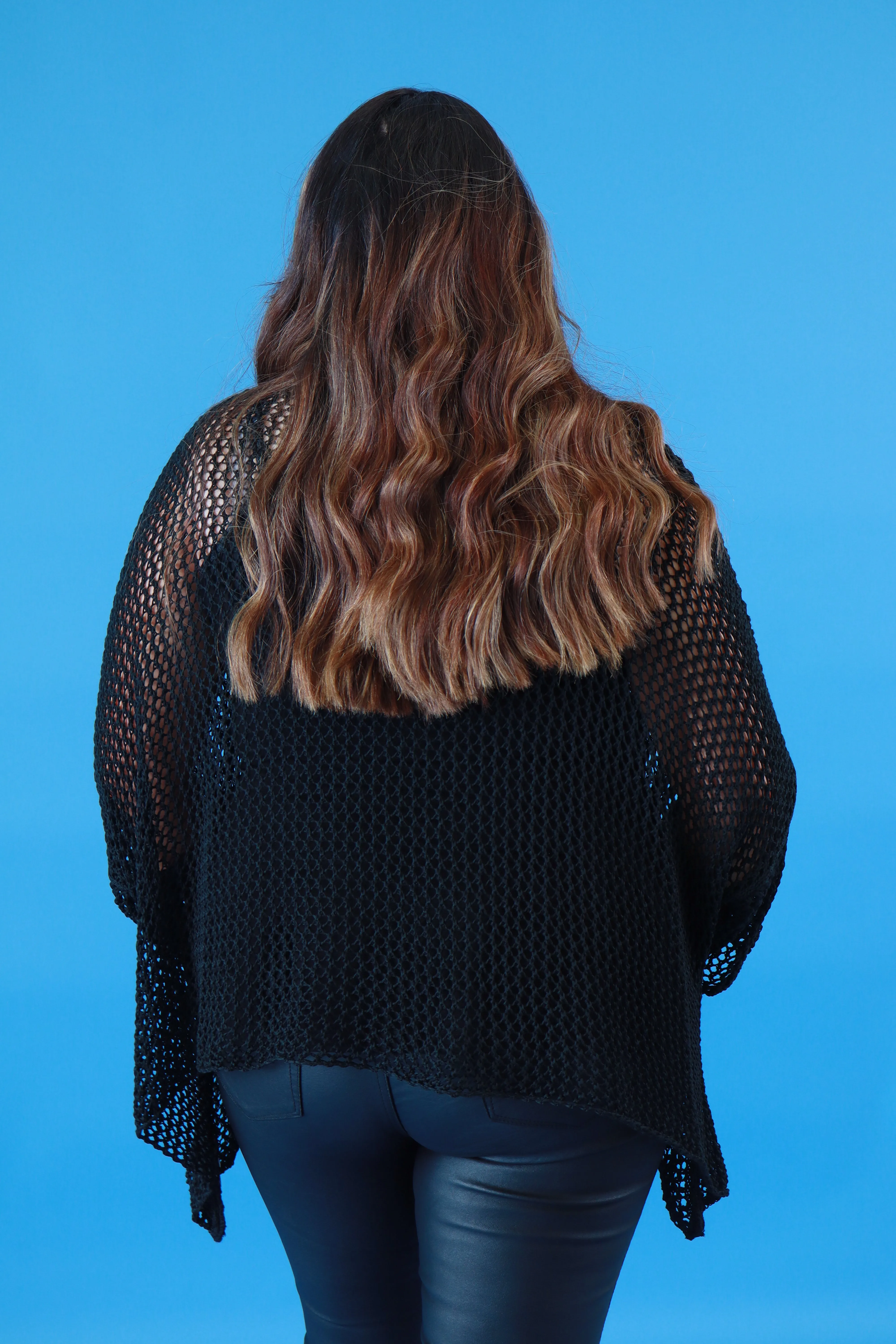 Maria Crochet Jumper in Black