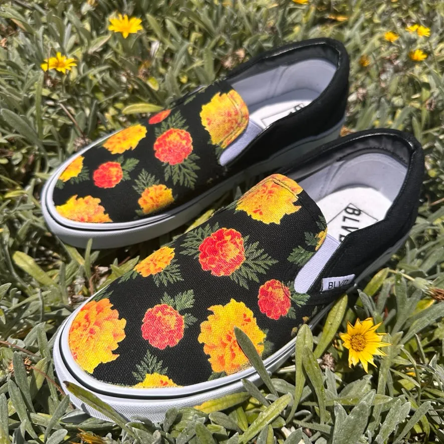 Marigold Flower - BLVD Custom Original Slip On Shoes