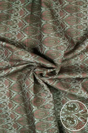 Maroon Color Printed Unstitched Linen Fabric