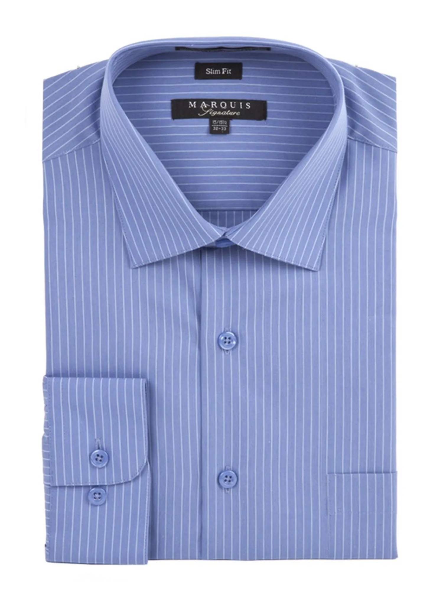 Marquis Men's Pin Striped Slim Fit Dress Shirt