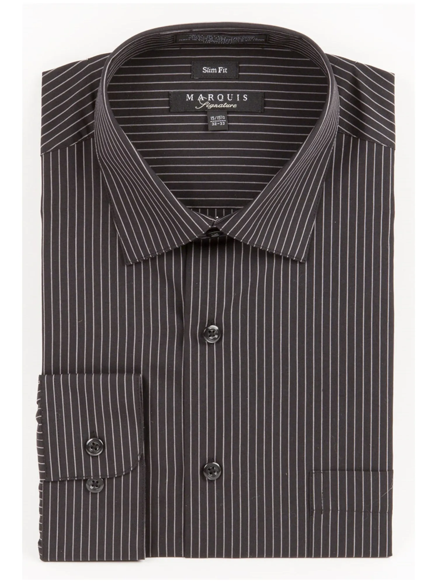 Marquis Men's Pin Striped Slim Fit Dress Shirt