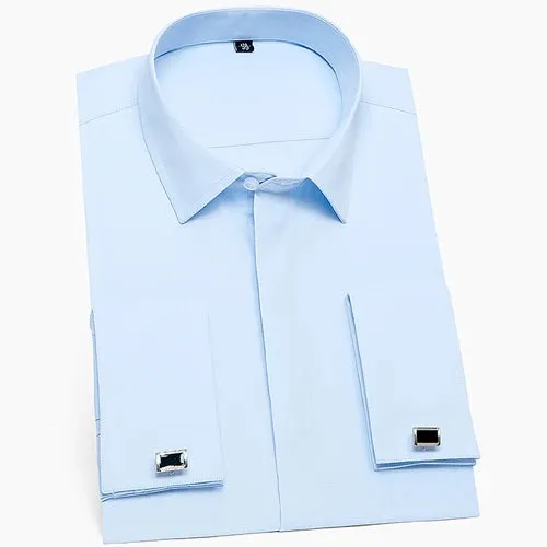 MC - Classic French Cuff Shirt: White, standard-fit, long sleeve, perfect for office wear