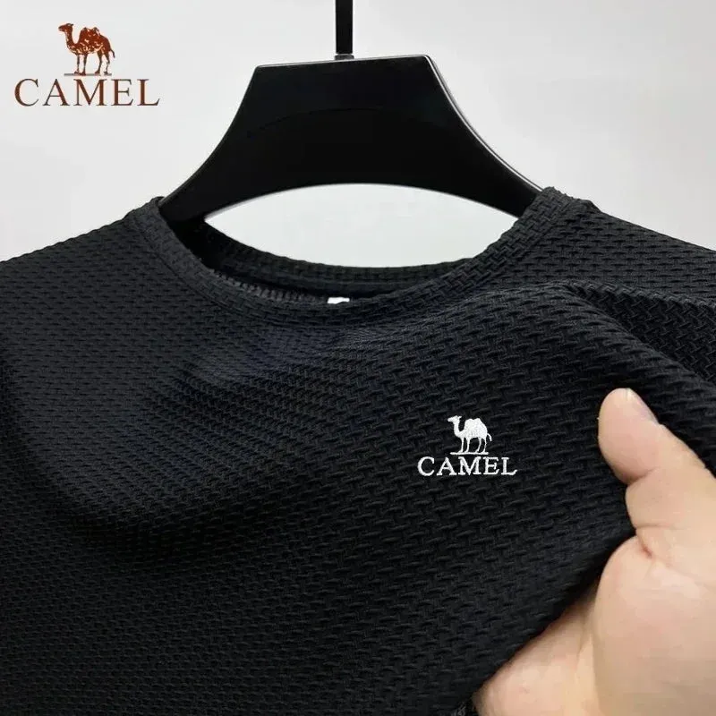 MC -Luxury CAMEL Polo Shirt: Embroidered, ice silk fabric, breathable short sleeve for business wear