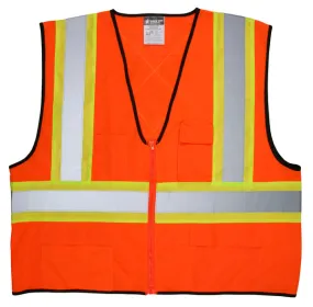 MCR Safety CSA Poly, Oran Vest 4 1/2 Lime/Sil M