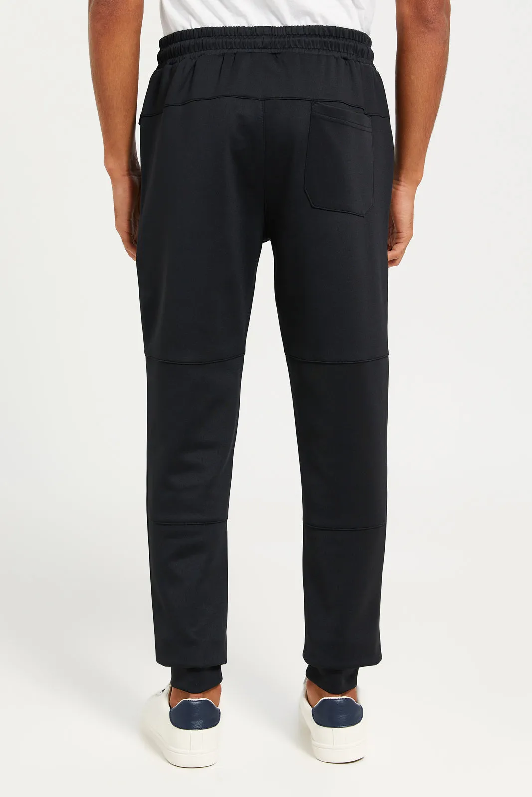 Men Black Jogger Pants With Zip Pockets