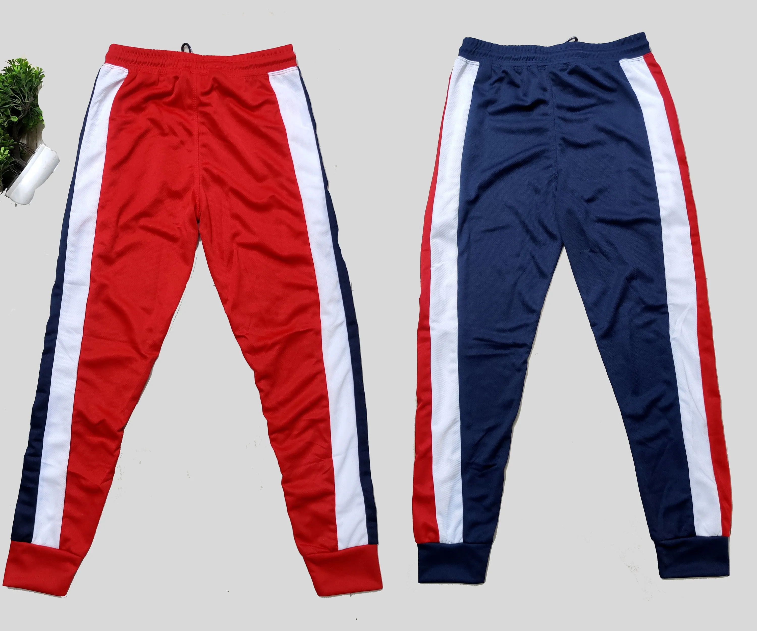 Men Colorblock Red/Dark Blue Joggers (Pack of 2)