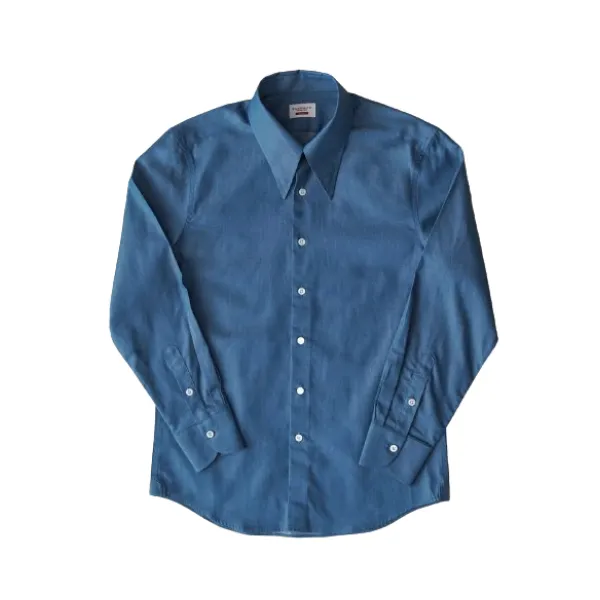 Men's Blue Pointed Collar Shirt