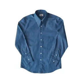 Men's Blue Pointed Collar Shirt