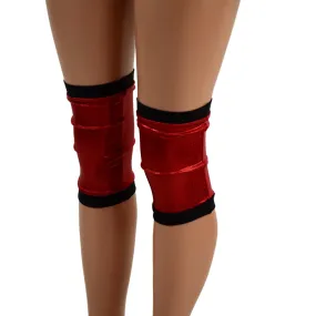 Mens or Womens Red and Black Wrestling Knee Pad Covers