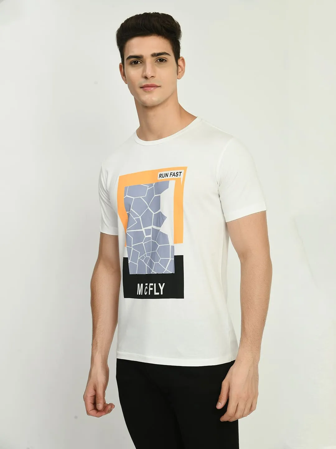 Men’s Printed Round Neck T-Shirt - White