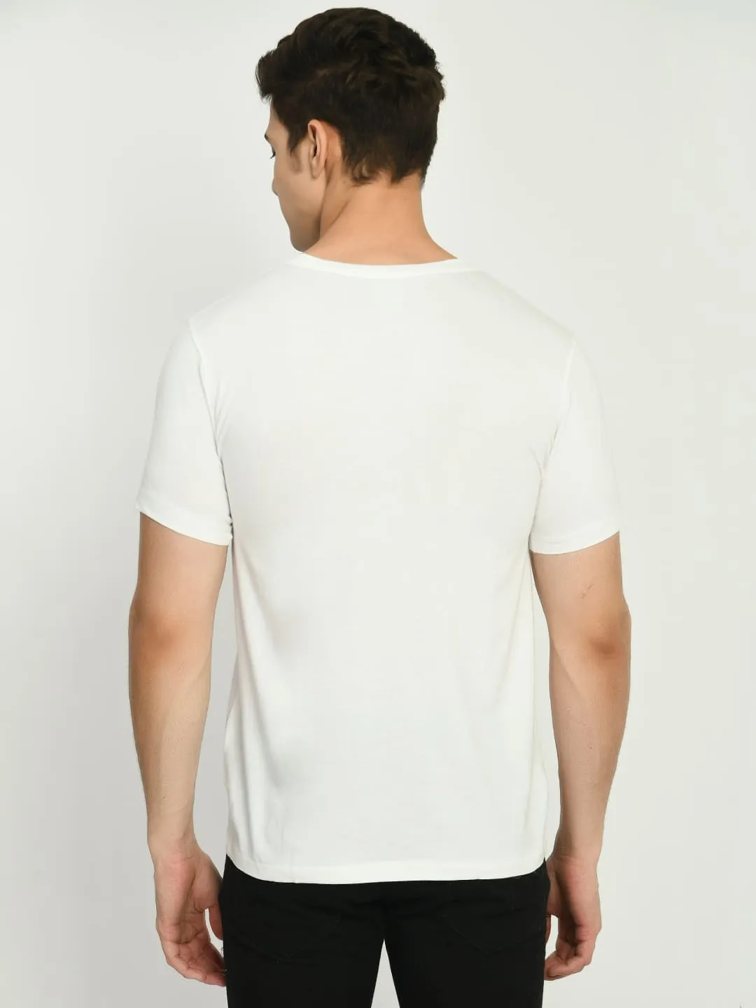 Men’s Printed Round Neck T-Shirt - White