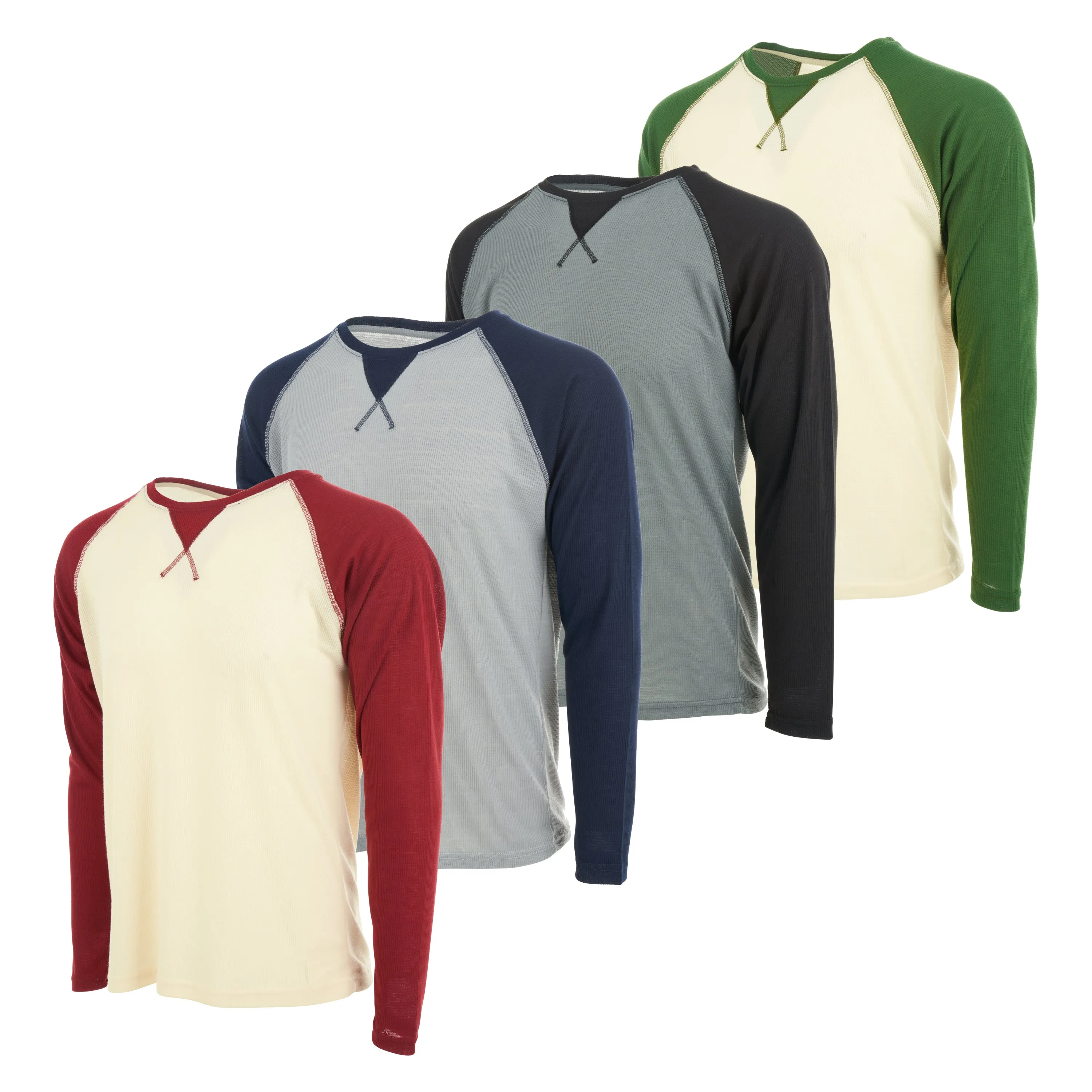 Mens Thermal Long Sleeve Shirt - Henley Top Base Layer for Tshirts & Jackets - Lightweight Thermal Shirt Mens - 3 & 4 Pack