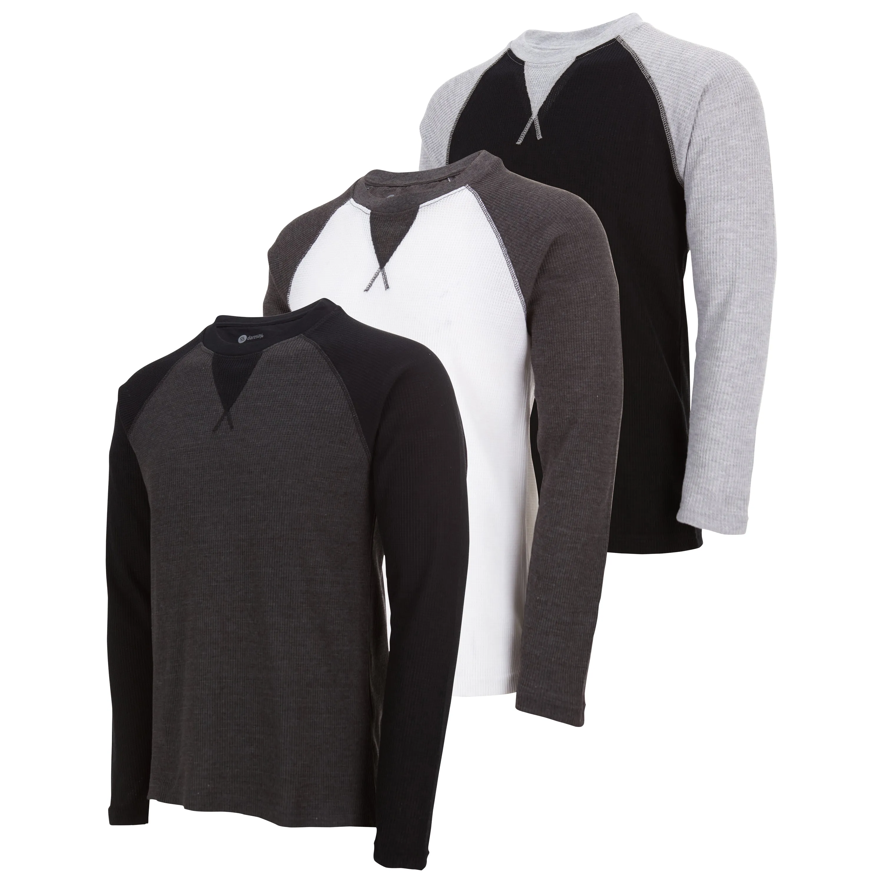 Mens Thermal Long Sleeve Shirt - Henley Top Base Layer for Tshirts & Jackets - Lightweight Thermal Shirt Mens - 3 & 4 Pack