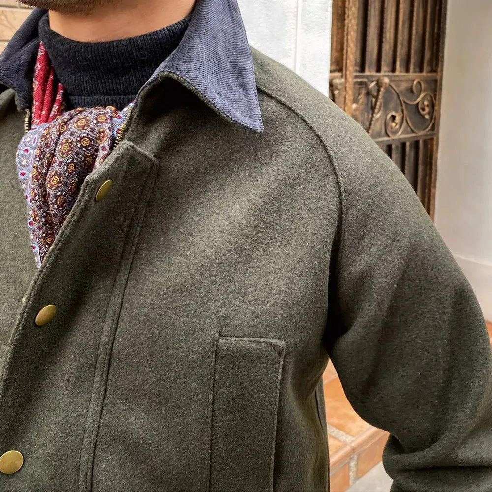 Men's Tweed Wool Safari Jacket with Multi-pockets - Military Tactical Coat