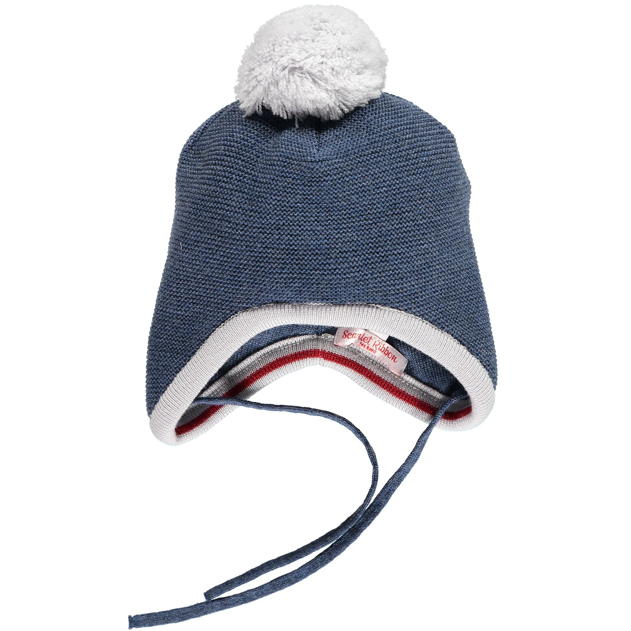 Merino Baby Pom Pom Hat - Denim