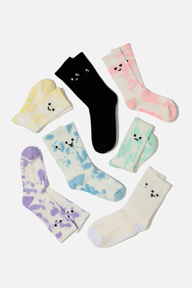 Mixed Emotions Mid-Calf Gym Sock Set - 7 Pack