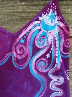 Moonlight Orchid Batik Long Cotton Camisole - size XS