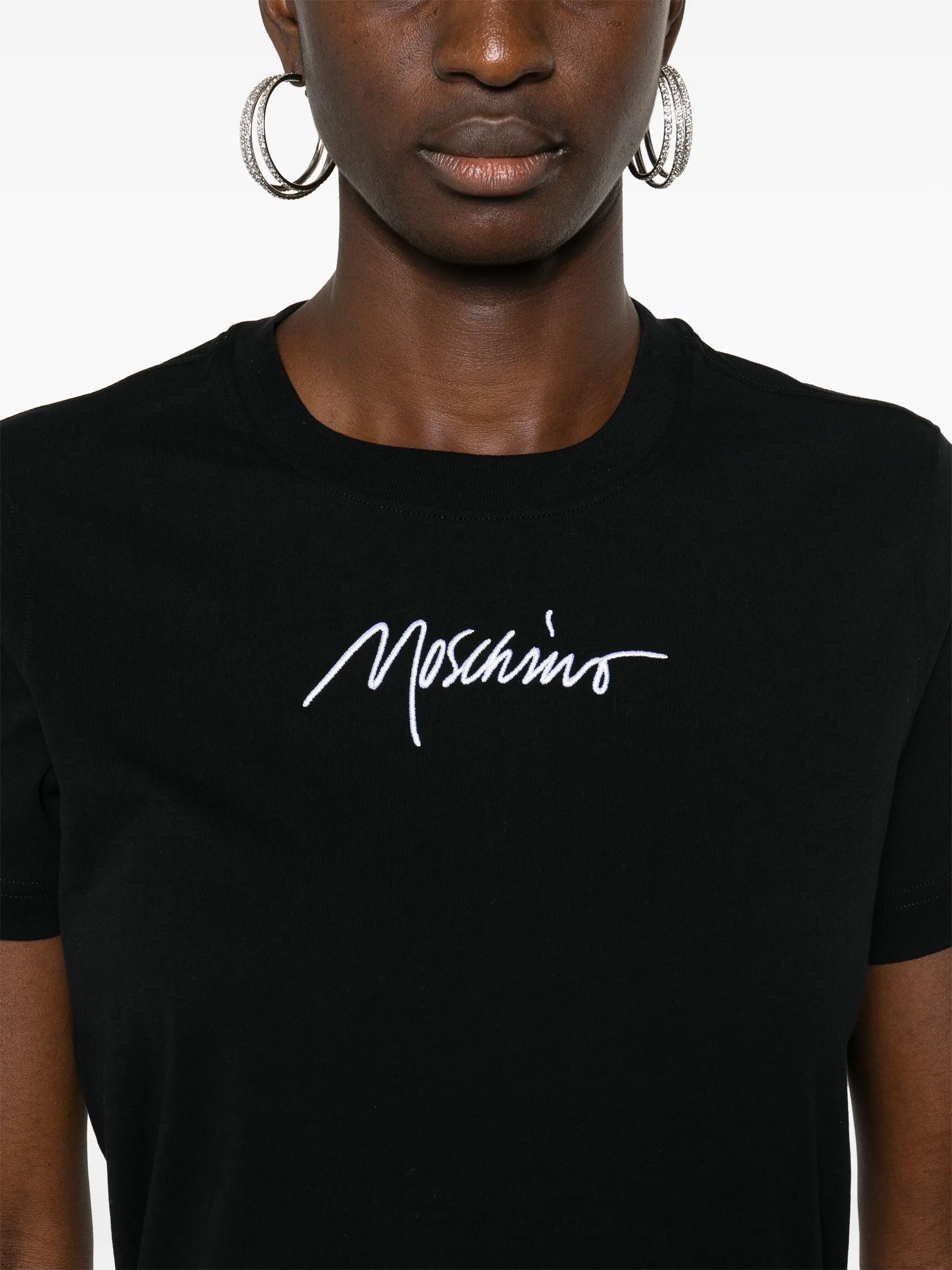 MOSCHINO EMBROIDERED-LOGO T-SHIRT