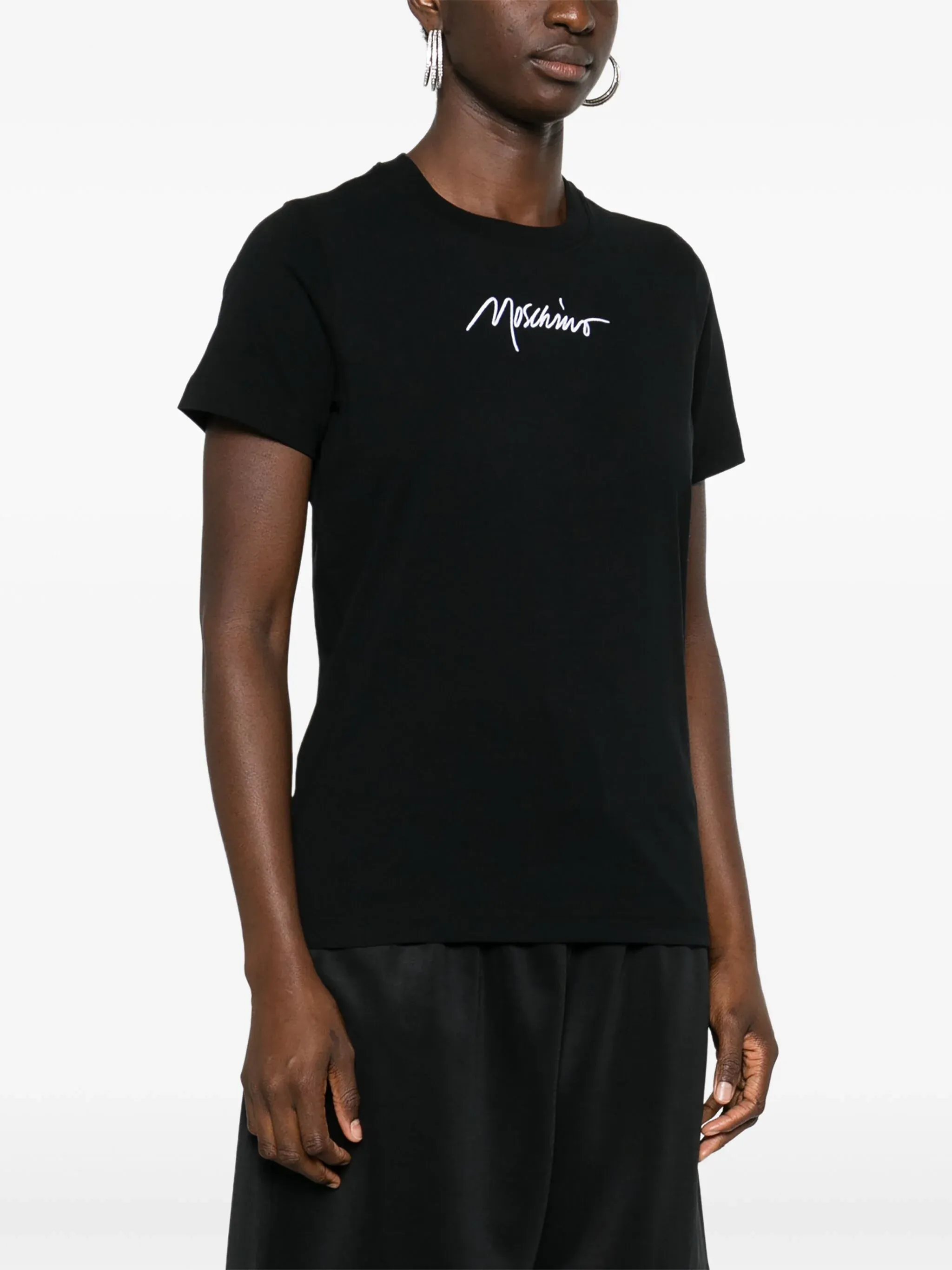 MOSCHINO EMBROIDERED-LOGO T-SHIRT