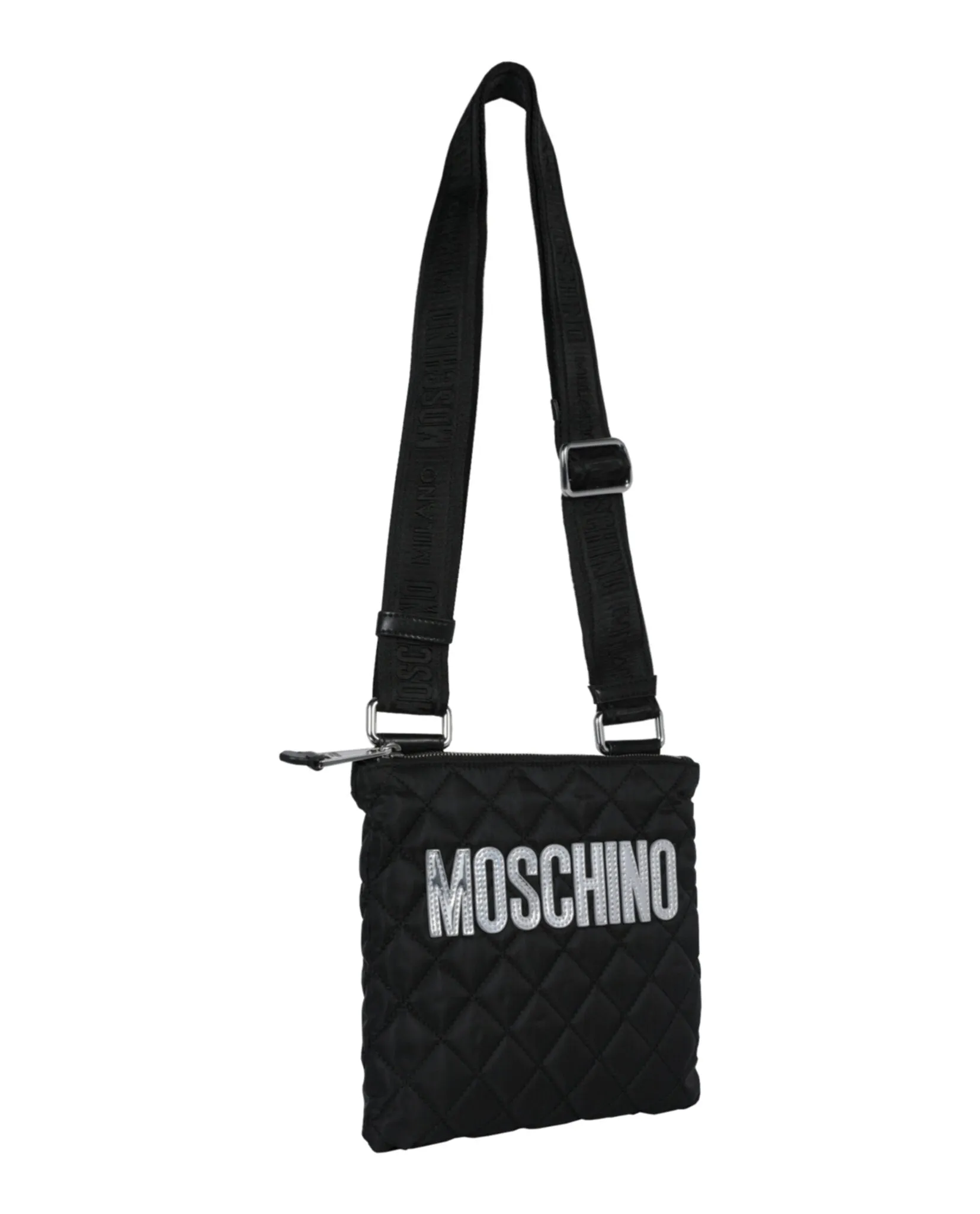 Moschino Quilted Nylon Logo Crossbody Bag