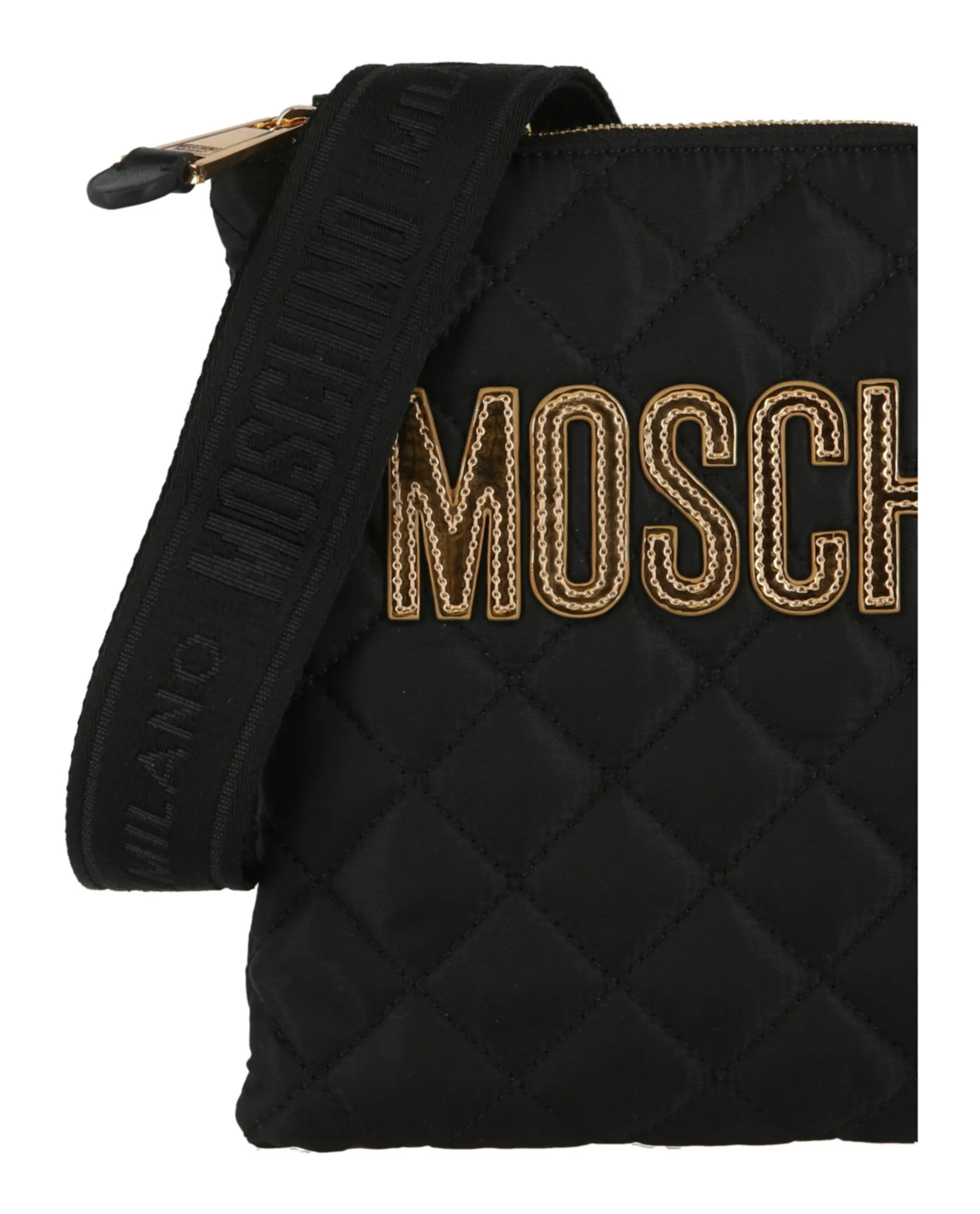 Moschino Quilted Nylon Logo Crossbody Bag