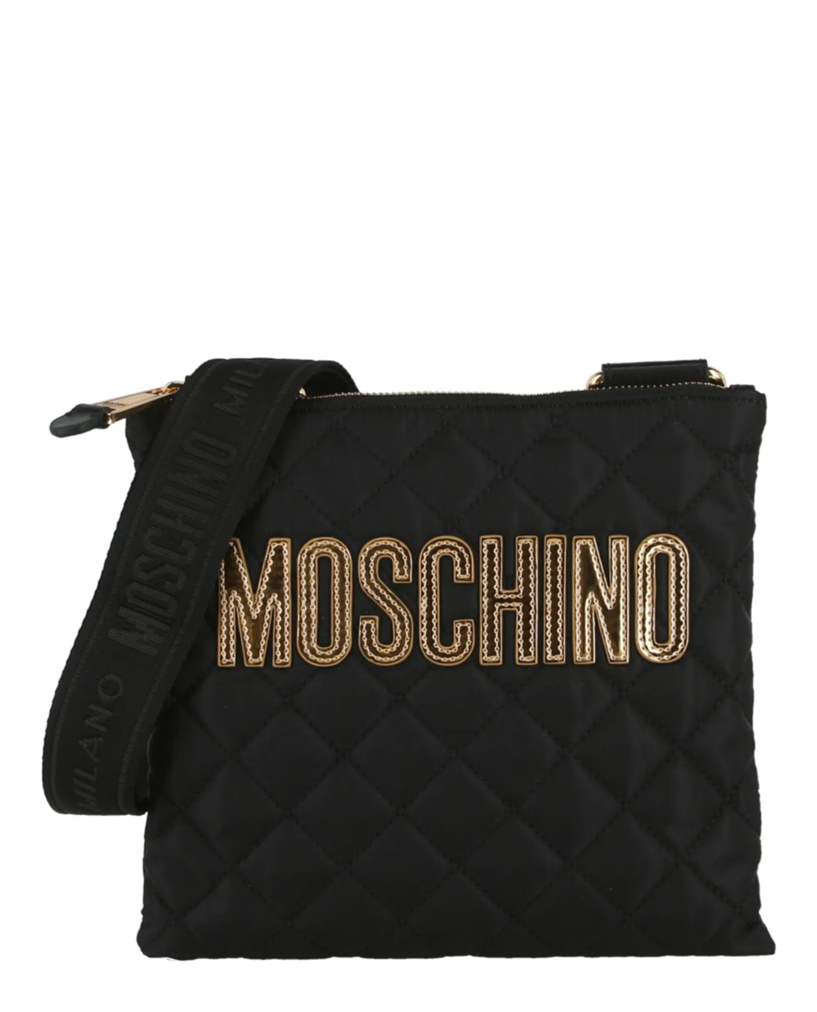 Moschino Quilted Nylon Logo Crossbody Bag