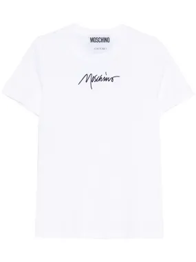 MOSCHINO T-SHIRT WITH EMBROIDERED LOGO