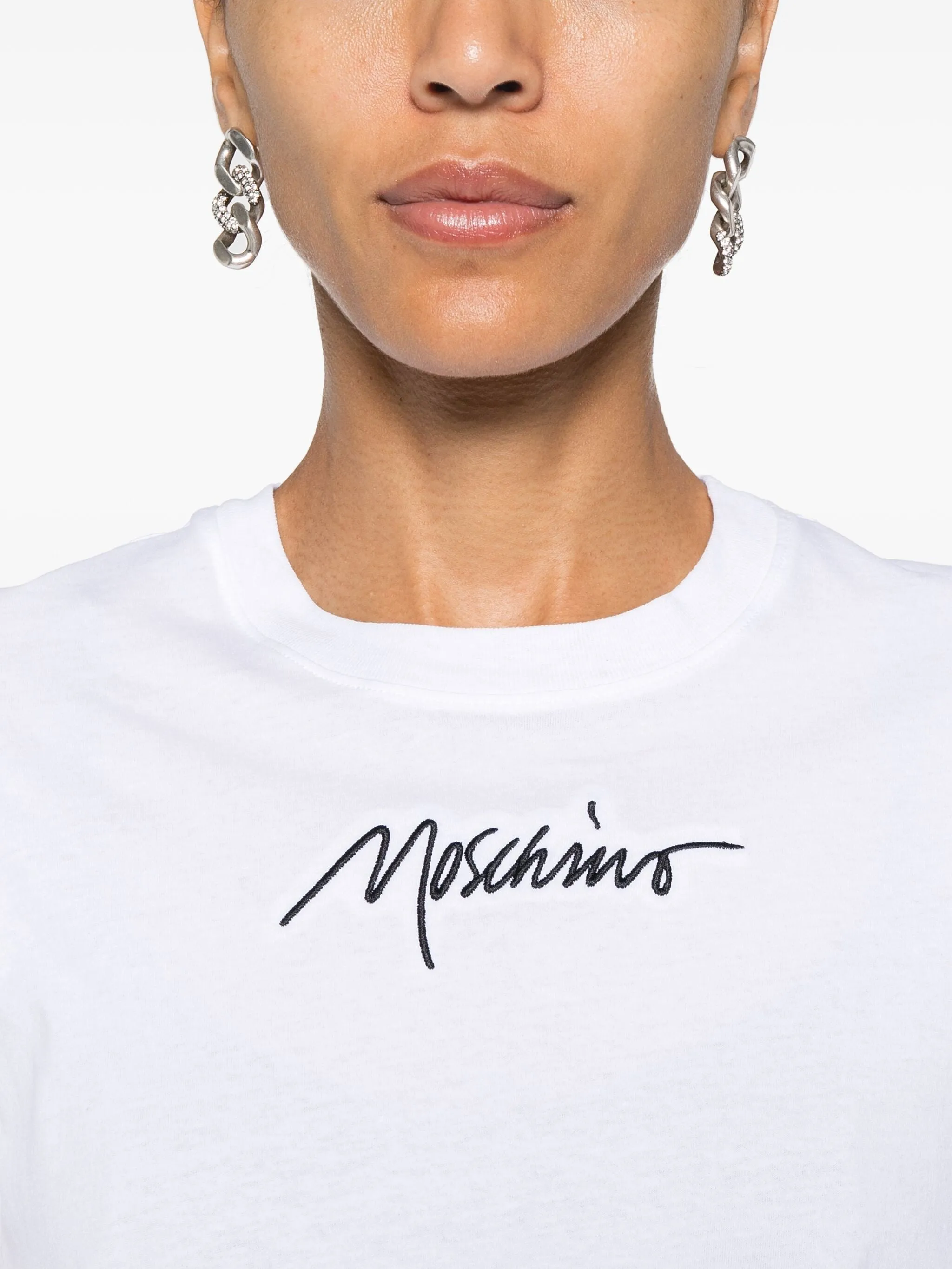 MOSCHINO T-SHIRT WITH EMBROIDERED LOGO