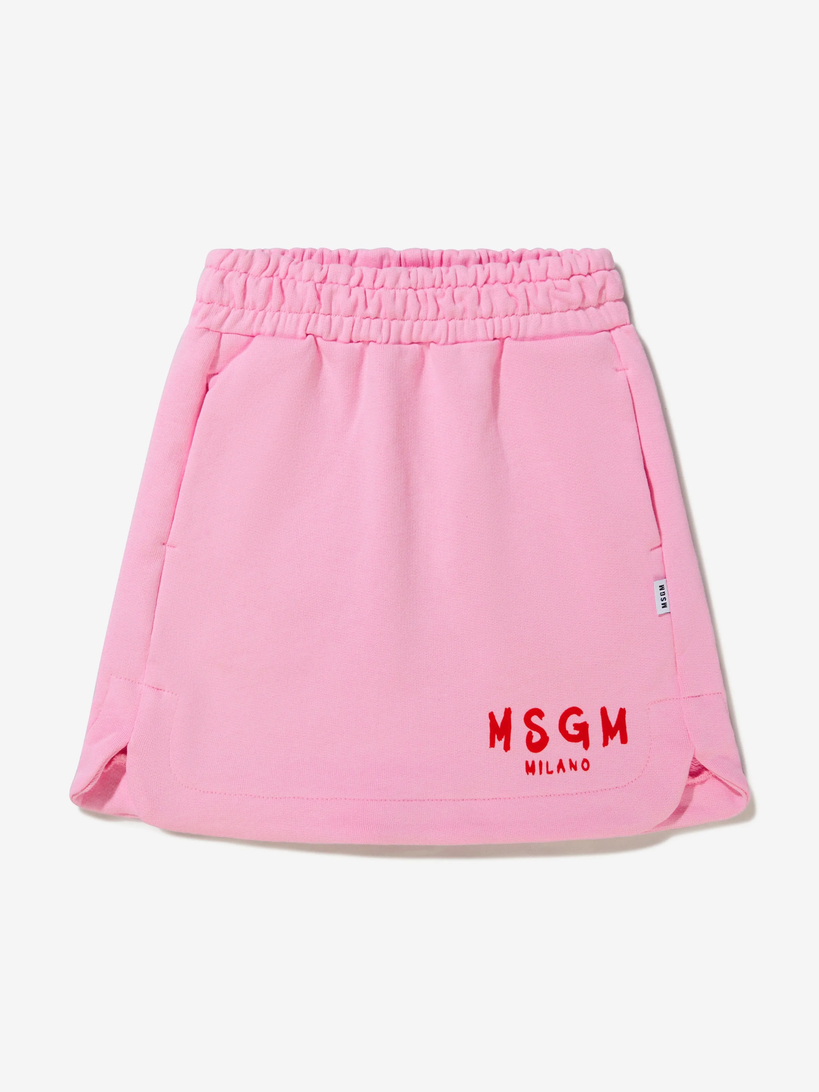 MSGM Girls Cotton Cotton Fleece Logo Skirt