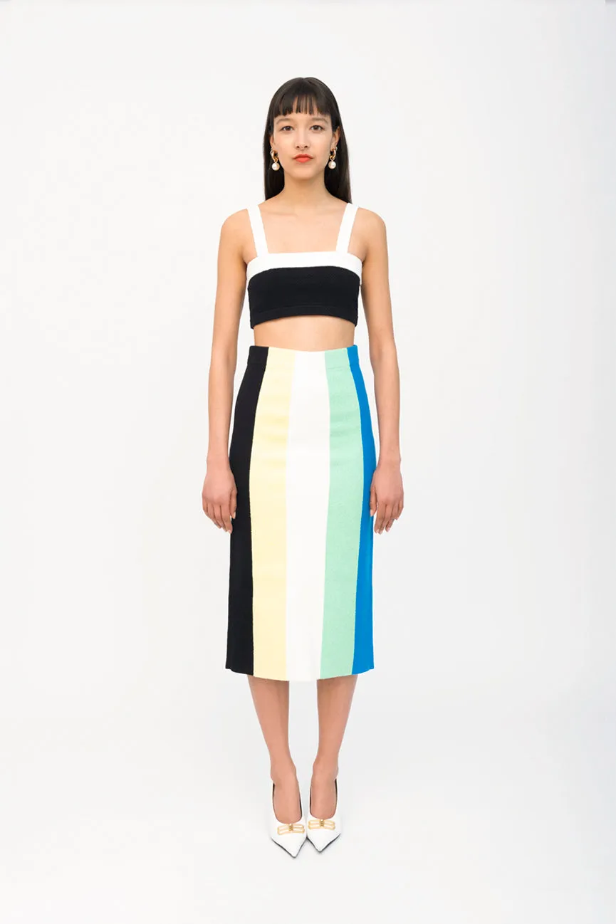 Multi Stripe Pencil Skirt