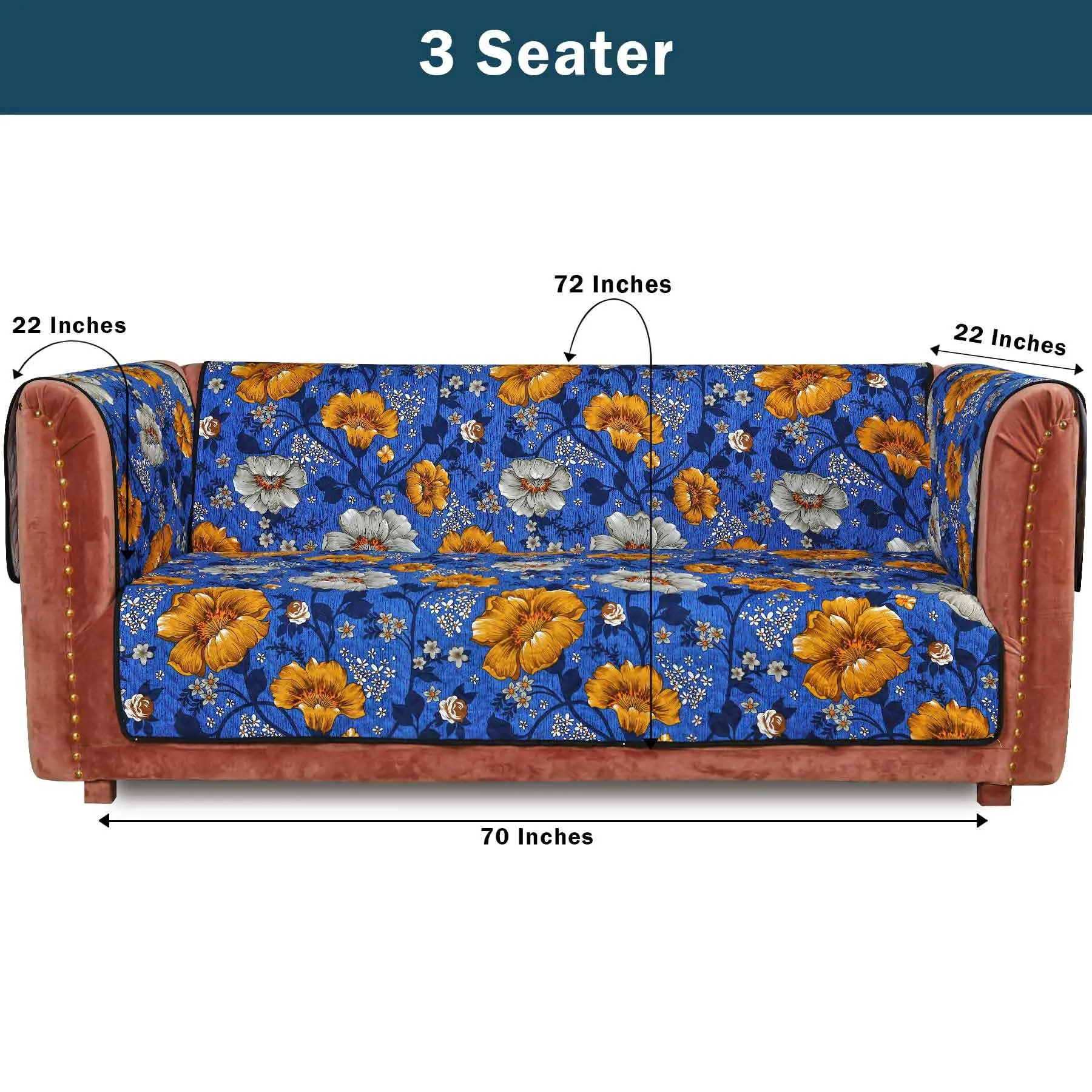 Neotraditional Flowers Quilted Sofa Cover Set