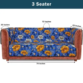 Neotraditional Flowers Quilted Sofa Cover Set