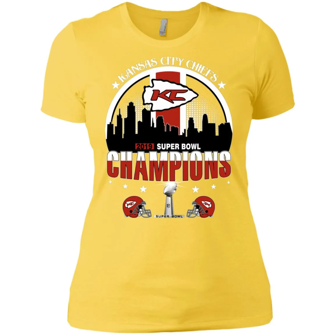 Nfl – Kansas City Chiefs 2019 Super Bowl Champions Football Women Cotton T-Shirt