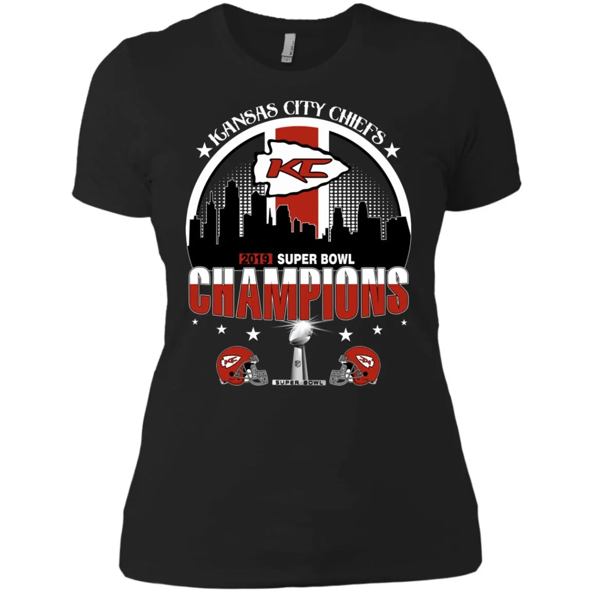 Nfl – Kansas City Chiefs 2019 Super Bowl Champions Football Women Cotton T-Shirt