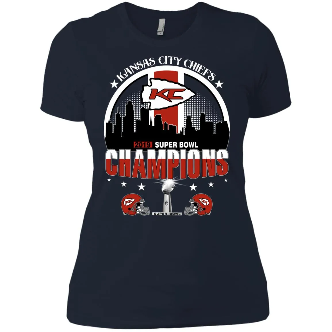 Nfl – Kansas City Chiefs 2019 Super Bowl Champions Football Women Cotton T-Shirt