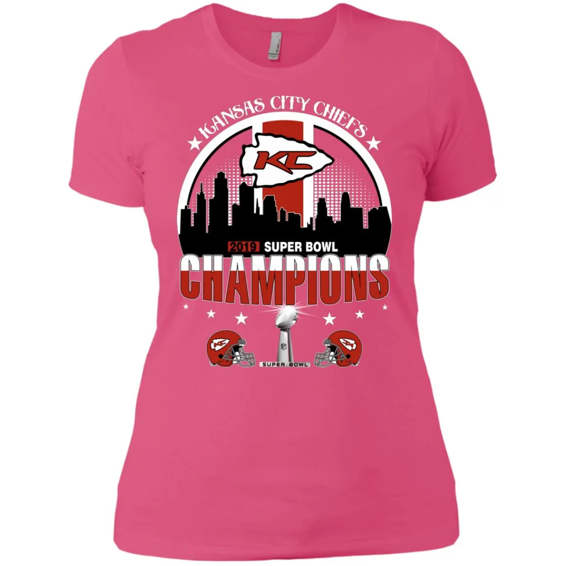 Nfl – Kansas City Chiefs 2019 Super Bowl Champions Football Women Cotton T-Shirt