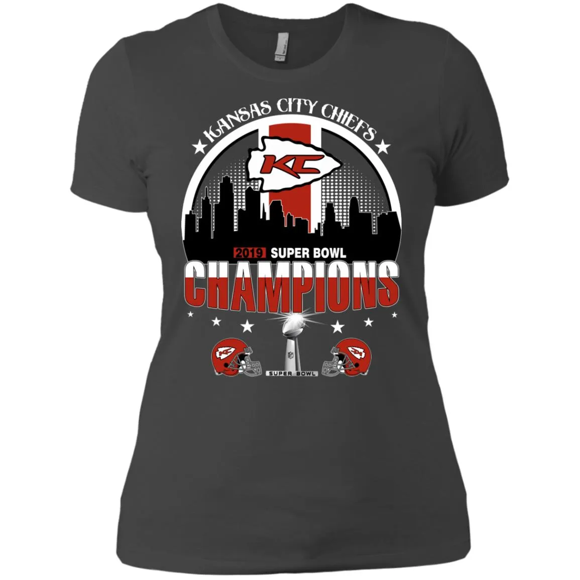 Nfl – Kansas City Chiefs 2019 Super Bowl Champions Football Women Cotton T-Shirt