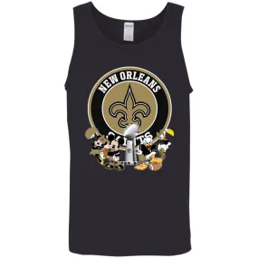 Nfl – New Orleans Saints Super Bowl 2019 Mickey Mouse Minnie Mouse Donald Duck Daisy Duck Football Men Cotton Tank