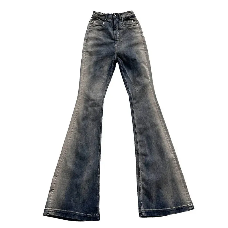 Niche Men Jeans Wash Gradient Floor Mop Casual Trend 2023 Vintage New Korean Fashion Flared Pants  High Street 24X1639