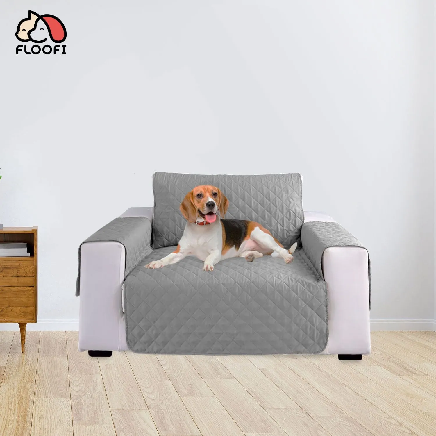 Non-Slip Quilted Pet Sofa Cover, Single Seat - Floofi