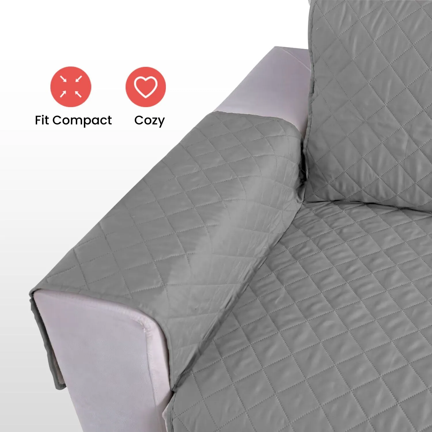 Non-Slip Quilted Pet Sofa Cover, Single Seat - Floofi