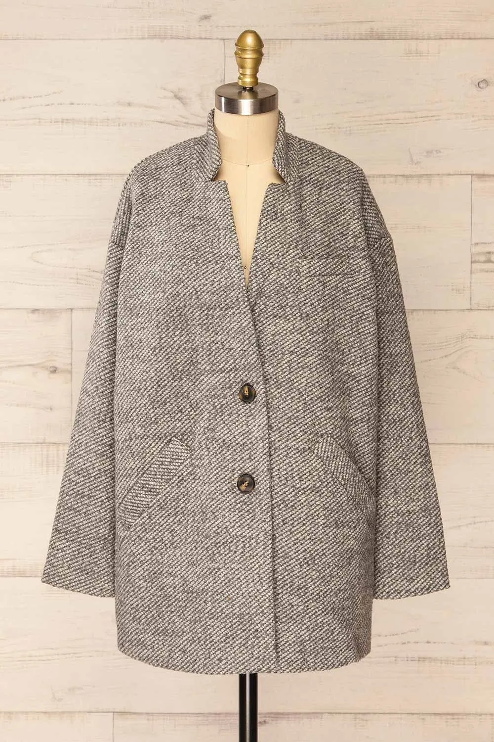 Nowskie Grey | Short Coat w/ Buttons