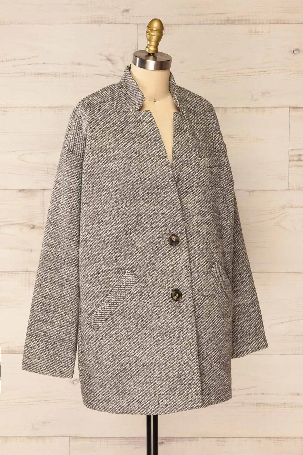 Nowskie Grey | Short Coat w/ Buttons