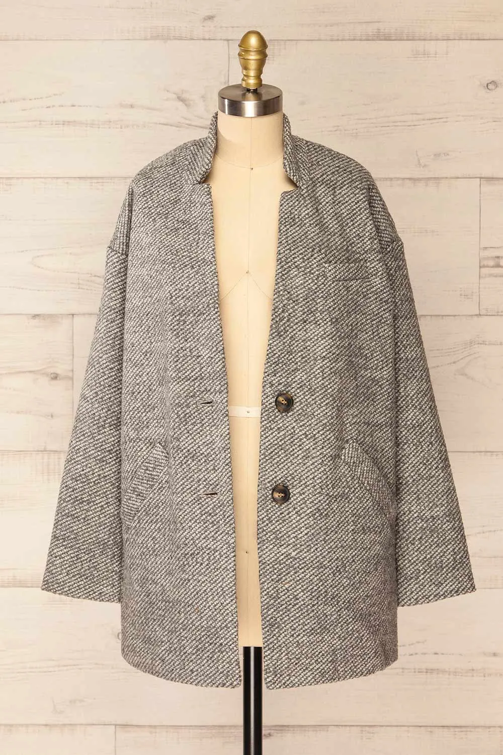 Nowskie Grey | Short Coat w/ Buttons