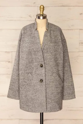 Nowskie Grey | Short Coat w/ Buttons