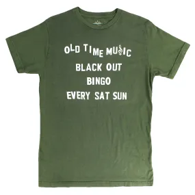 Old Time Music Blackout green T-shirt by Altru Apparel