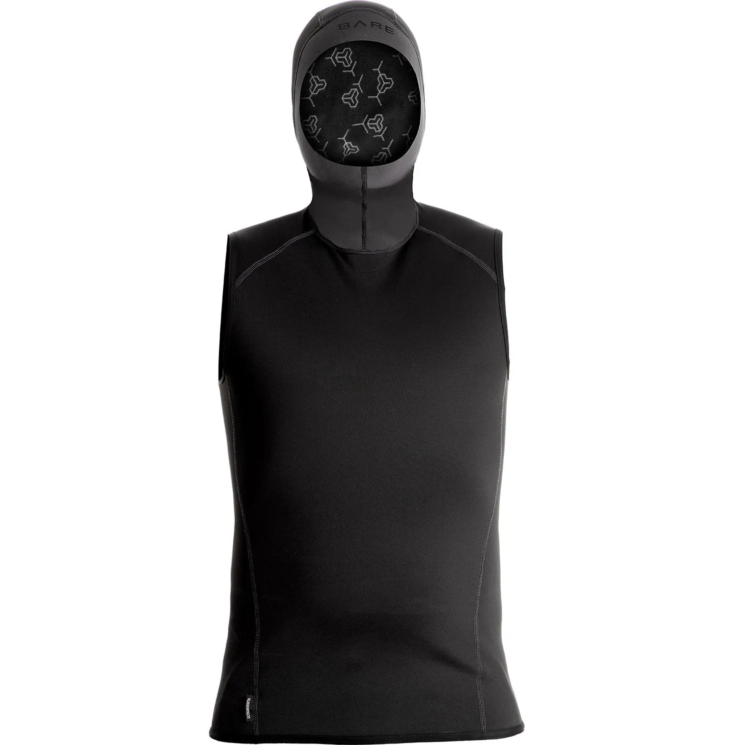 Open Box Bare Exowear Hooded Vest Unisex - Black - Medium