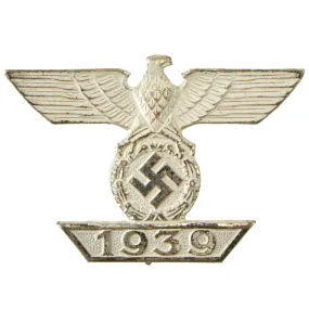 Original German WWII Clasp to the Iron Cross Second Class 1939 with Pinback - Spange zum Eisernen Kreuz