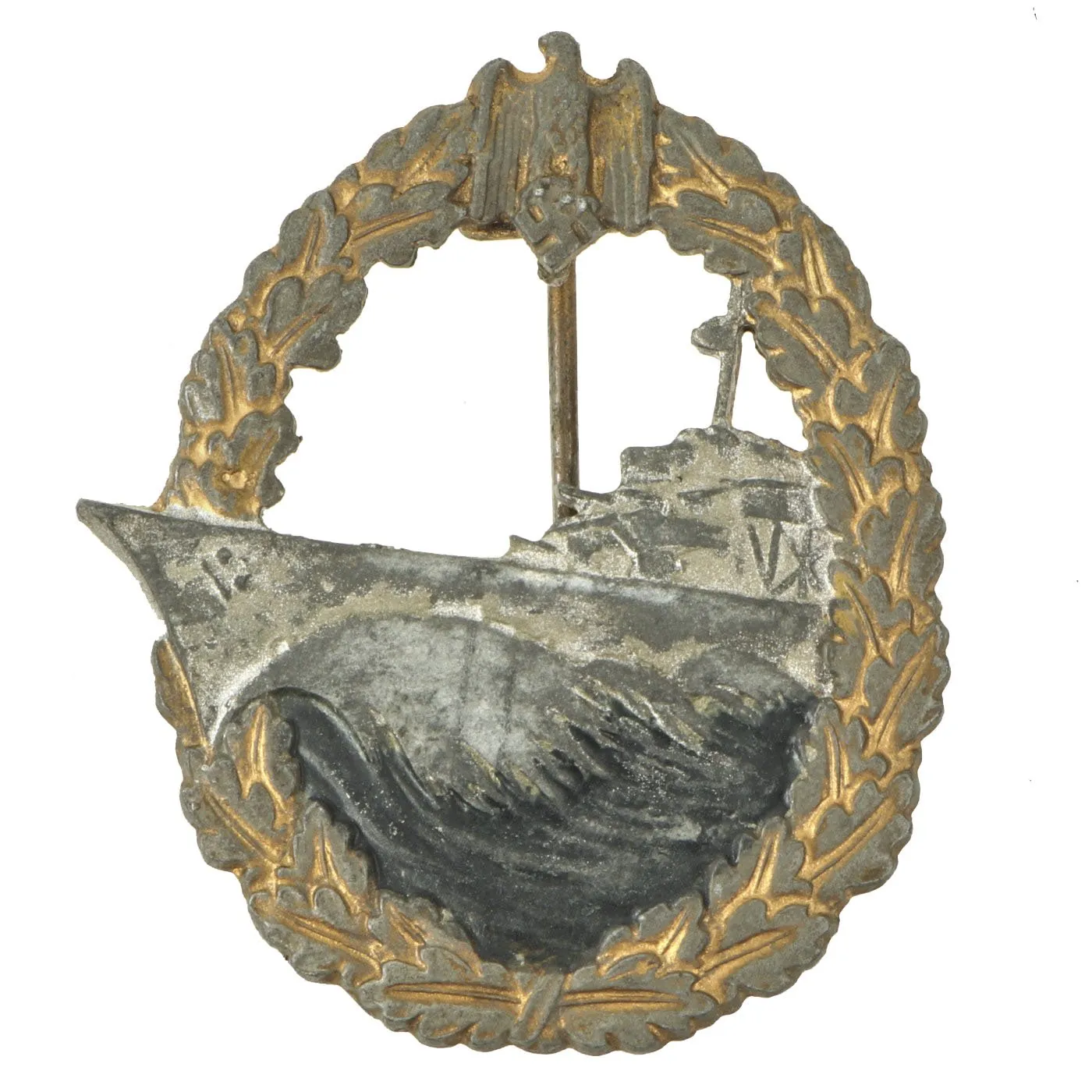 Original German WWII Kriegsmarine Destroyer War Badge by Rudolf Souval of Vienna